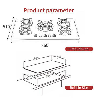 Multifunction 5 Burner Gas Stove Standard Stainless Steel Gas Cooker